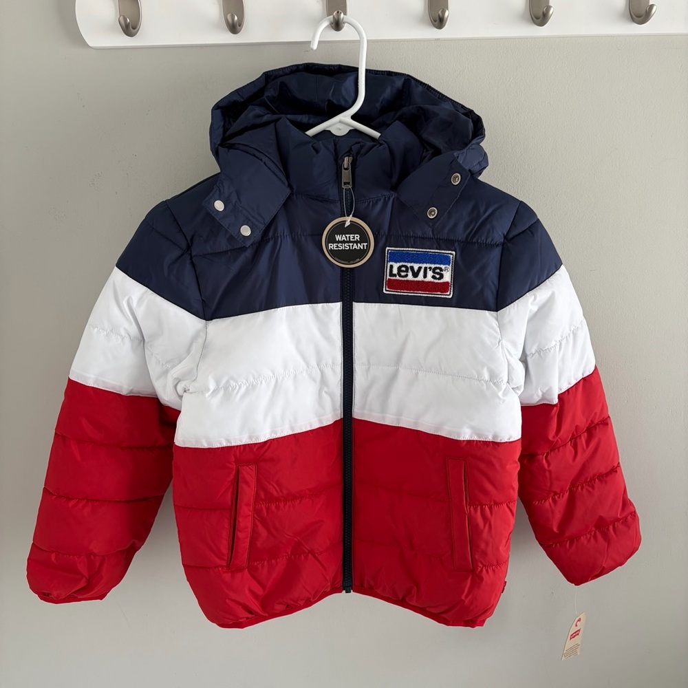 Levi’s Kids Hooded Water Resistant Puffer Coat.